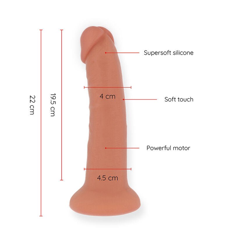 ONINDER - LARGE BOGOTÁ VIBRATOR DILDO 9 SPEEDS NATURAL 22 CM - O - 4.5 CM - FREE APP - Kink&Play