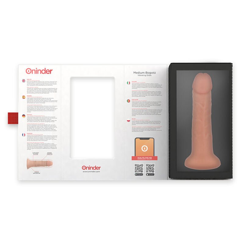 ONINDER - MEDIUM BOGOTÁ VIBRATOR DILDO 9 SPEEDS NATURAL 20 CM - O - 4.2 CM - FREE APP - Kink&Play