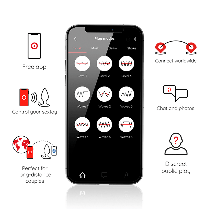 ONINDER - RIO VIBRATING ANAL PLUG BLACK - FREE APP - Kink&Play