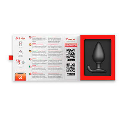 ONINDER - RIO VIBRATING ANAL PLUG BLACK - FREE APP - Kink&Play
