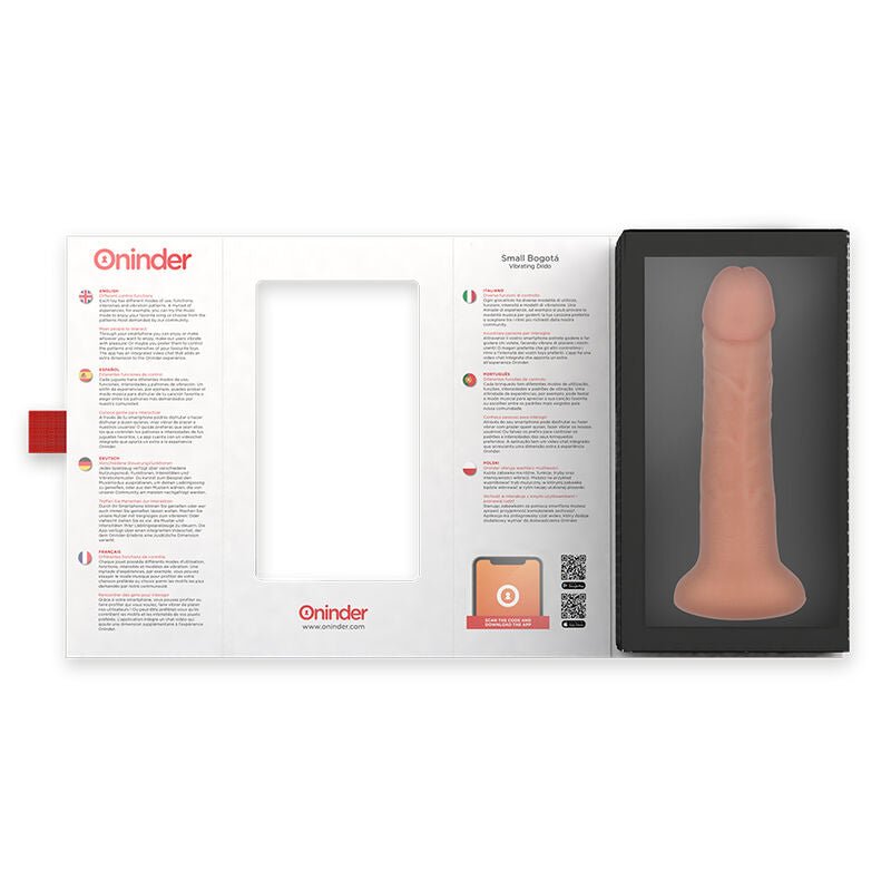 ONINDER - SMALL BOGOTÁ VIBRATOR DILDO 9 SPEEDS NATURAL 17.5 CM - O - 4 CM - FREE APP - Kink&Play