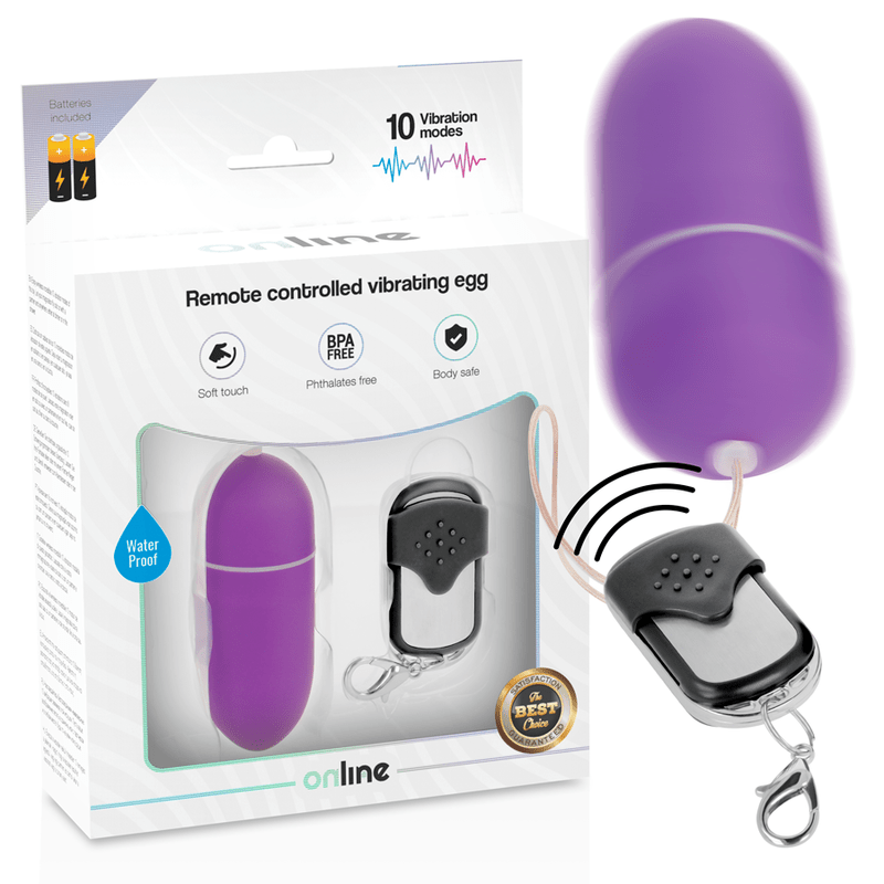 ONLINE - REMOTE CONTROL VIBRATING EGG L PURPLE - Kink&Play