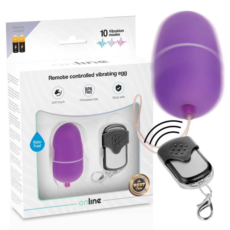 ONLINE - REMOTE CONTROL VIBRATING EGG M PURPLE - Kink&Play