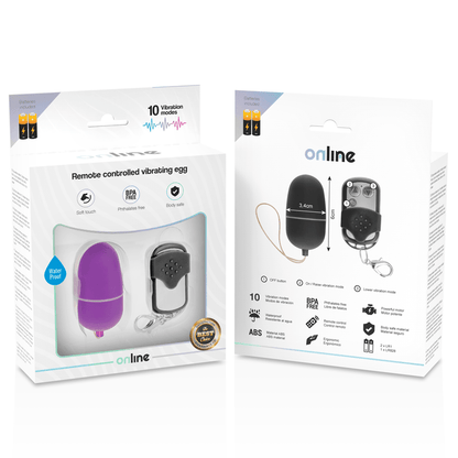 ONLINE - REMOTE CONTROL VIBRATING EGG M PURPLE - Kink&Play