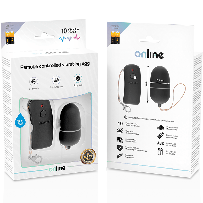 ONLINE - REMOTE CONTROLLED VIBRATING EGG BLACK - Kink&Play