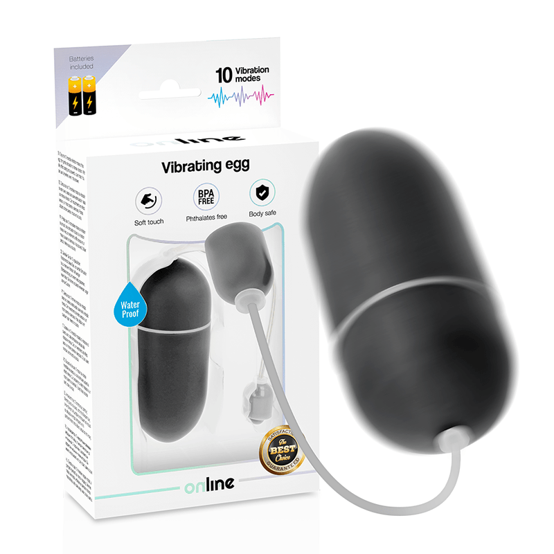 ONLINE - WATERPROOF VIBRATING EGG BLACK - Kink&Play