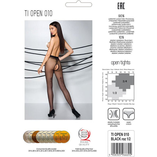 PASSION - TIOPEN 010 BLACK TIGHTS 1/2 20 DEN - Kink&Play