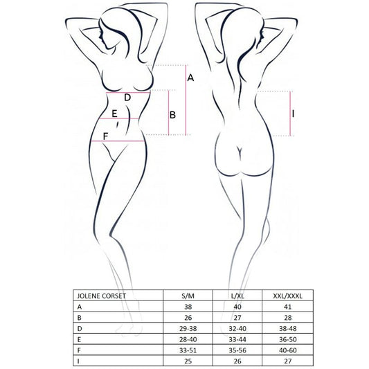 PASSION - WOMAN JOLENE CORSET BLACK SIZE L/XL - Kink&Play