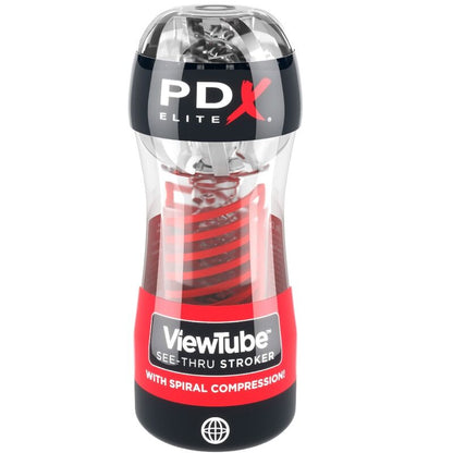 PDX ELITE - STROKER VIEWTUBE 2 SPIRAL COMPRESSION TRANSPARENT - Kink&Play