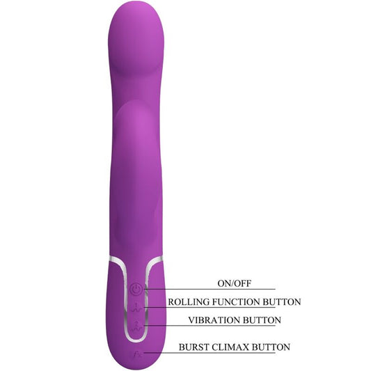 PRETTY LOVE - 4 IN 1 MULTIFUNCTION VIBRATOR & STIMULATOR PURPLE - Kink&Play