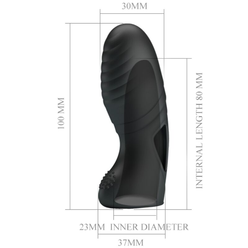 PRETTY LOVE - ALAN SILICONE FINGER VIBRATOR BLACK - Kink&Play