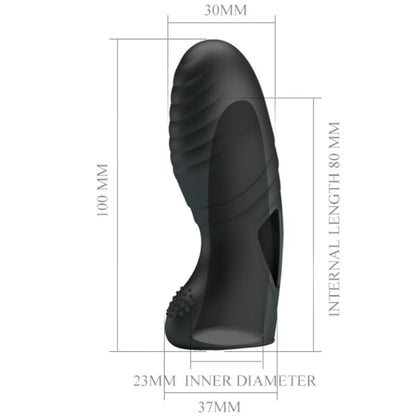 PRETTY LOVE - ALAN SILICONE FINGER VIBRATOR BLACK - Kink&Play