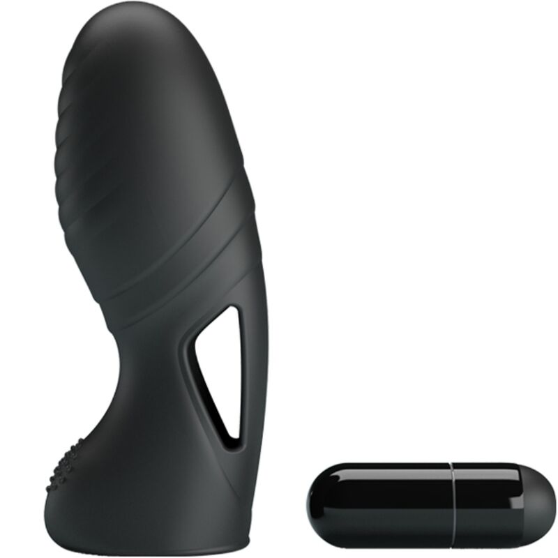 PRETTY LOVE - ALAN SILICONE FINGER VIBRATOR BLACK - Kink&Play