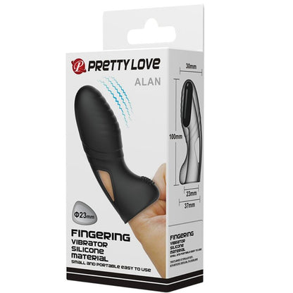 PRETTY LOVE - ALAN SILICONE FINGER VIBRATOR BLACK - Kink&Play