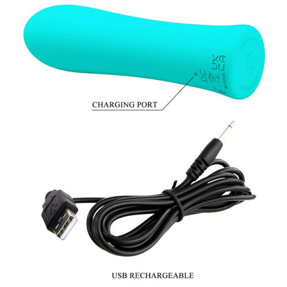 PRETTY LOVE - ALFREDA SUPER POWER VIBRATOR AQUA GREEN - Kink&Play