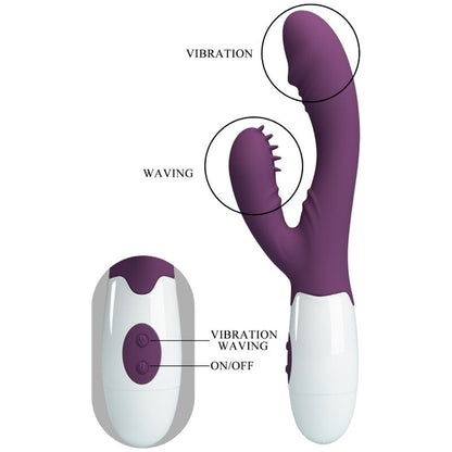 PRETTY LOVE - ANDRE RABBIT VIBRATOR & G - POINT STIMULATOR PURPLE - Kink&Play