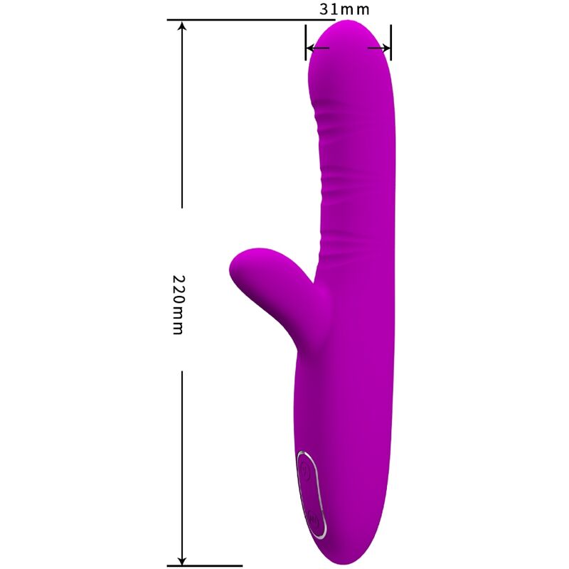 PRETTY LOVE - ANGELIQUE MULTIFUNCTION VIBRATOR + CLITORIS STIMULATOR PURPLE - Kink&Play
