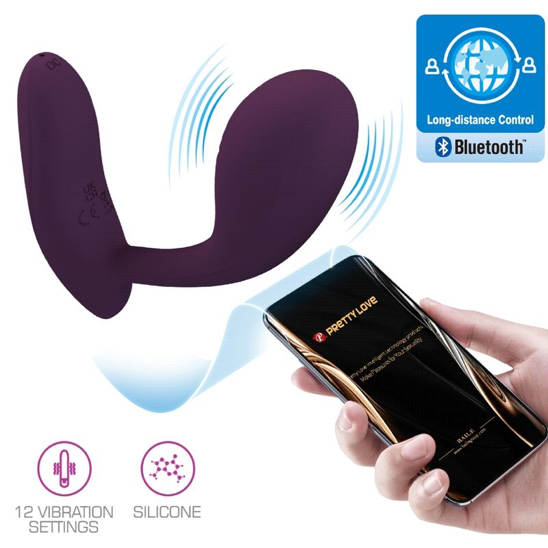 PRETTY LOVE - BAIRD G - SPOT 12 VIBRATIONS RECHARGEABLE LILA APP - Kink&Play