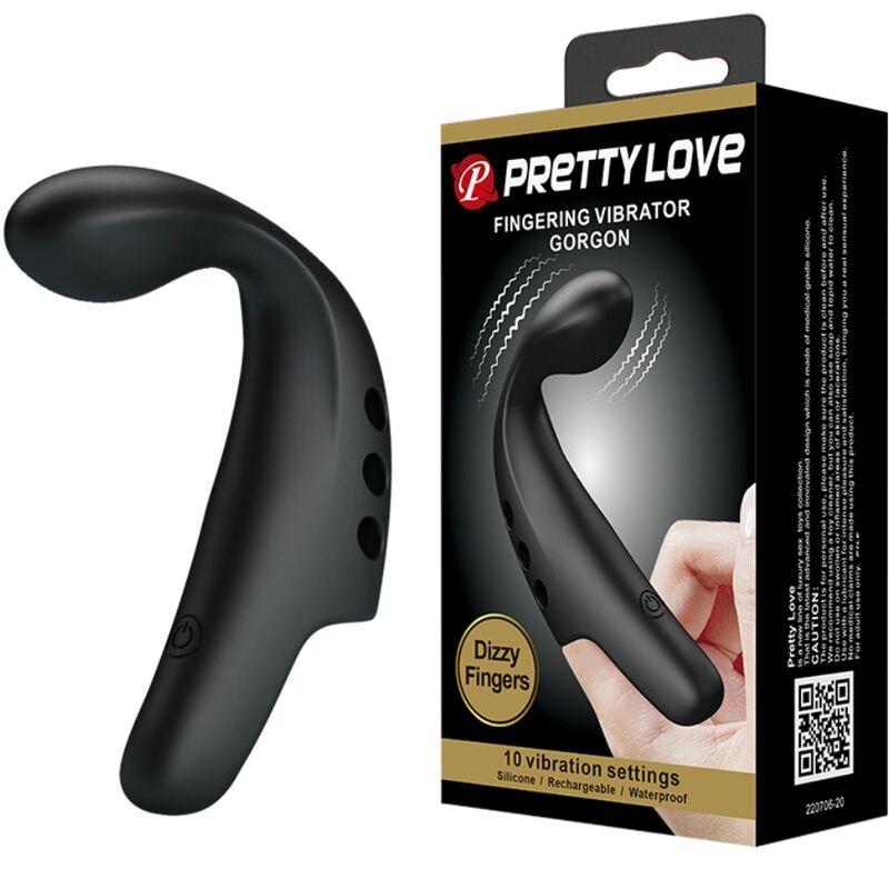 PRETTY LOVE - BLACK GORGON VIBRATOR THIMBLE - Kink&Play