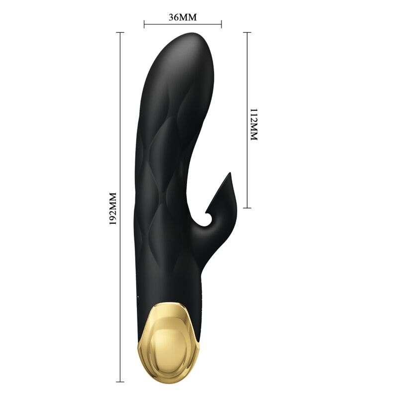 PRETTY LOVE - BLACK RECHARGEABLE GOLD PLATED LUXURY VIBRATOR - Kink&Play