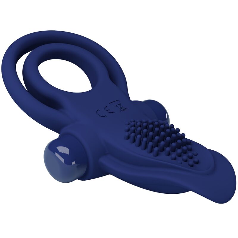 PRETTY LOVE - BRONSON DOUBLE RING WITH VIBRATION BLUE - Kink&Play