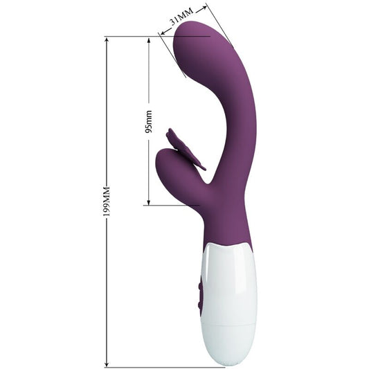 PRETTY LOVE - BUTTERFLY KISS RABBIT VIBRATOR & G - SPOT STIMULATOR PURPLE - Kink&Play