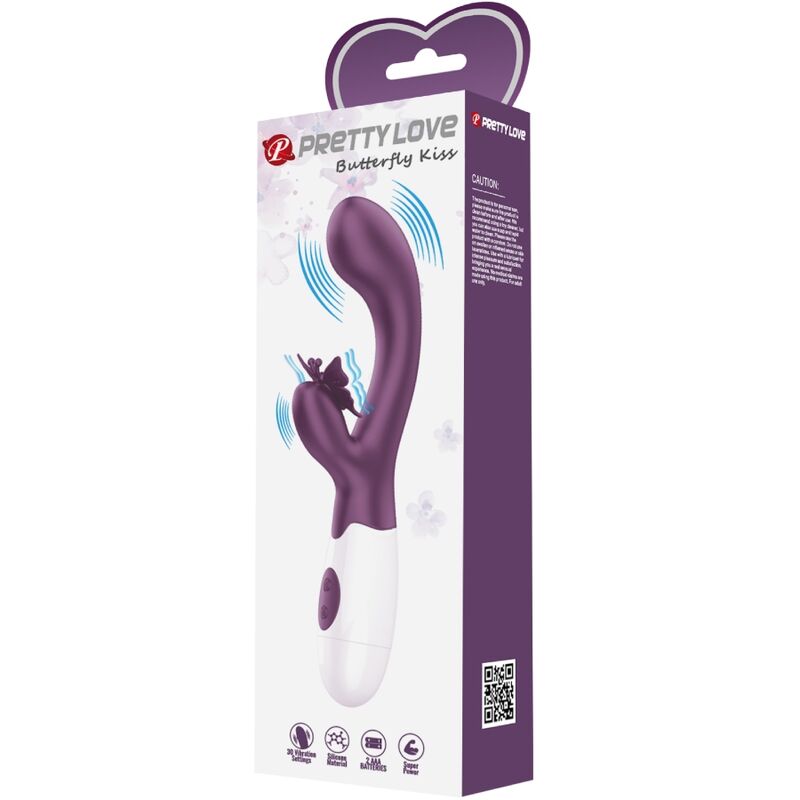PRETTY LOVE - BUTTERFLY KISS RABBIT VIBRATOR & G - SPOT STIMULATOR PURPLE - Kink&Play