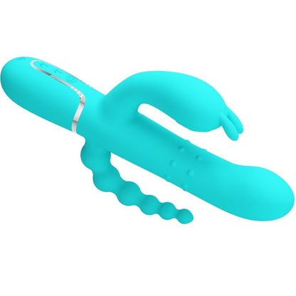 PRETTY LOVE - CAMMY 4 IN 1 MULTIFUNCTION TRIPPLE RABBIT VIBRATOR BLUE - Kink&Play