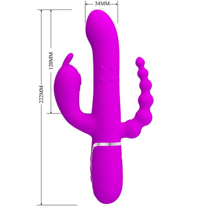PRETTY LOVE - CAMMY TRIPLE VIBRATOR MULTIFUNCTION 4 IN 1 PINK - Kink&Play