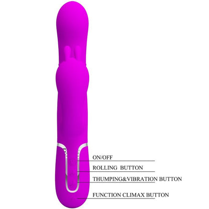PRETTY LOVE - CAMMY TRIPLE VIBRATOR MULTIFUNCTION 4 IN 1 PINK - Kink&Play