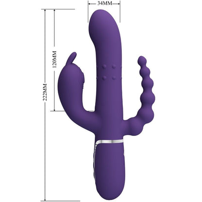 PRETTY LOVE - CAMMY TRIPLE VIBRATOR MULTIFUNCTION 4 IN 1 PURPLE - Kink&Play