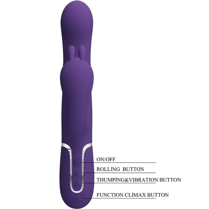 PRETTY LOVE - CAMMY TRIPLE VIBRATOR MULTIFUNCTION 4 IN 1 PURPLE - Kink&Play