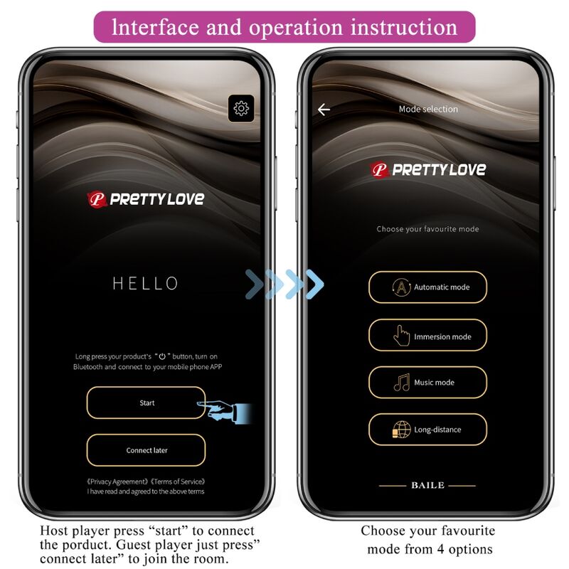 PRETTY LOVE - CATALINA VIBRATOR APP REMOTE CONTROL PURPLE - Kink&Play