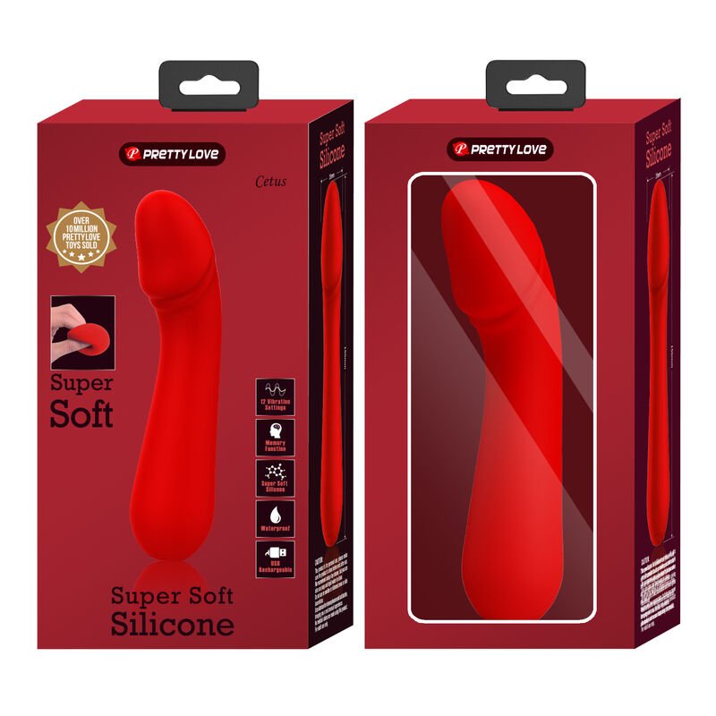 PRETTY LOVE - CETUS RECHARGEABLE VIBRATOR RED - Kink&Play