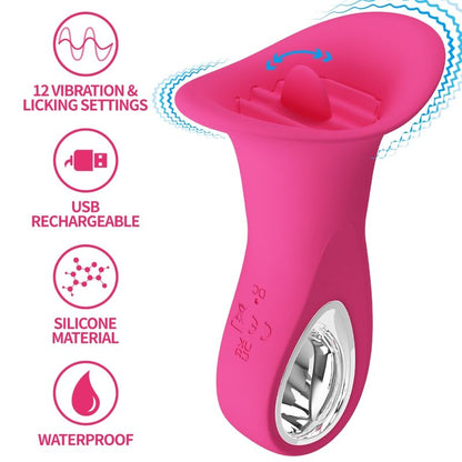 PRETTY LOVE - CLYDE ORAL VIBRATOR VIBRATING TONGUE 12 VIBRATIONS PINK - Kink&Play