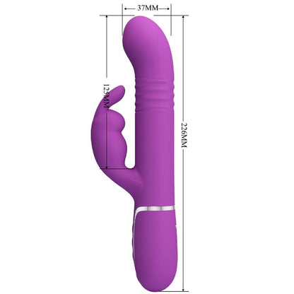 PRETTY LOVE - COALE 4 IN 1 MULTIFUNCTION RABBIT VIBRATOR PURPLE - Kink&Play