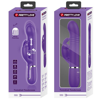 PRETTY LOVE - COALE RABBIT VIBRATOR 4 IN 1 PURPLE - Kink&Play