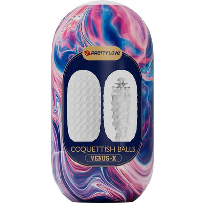 PRETTY LOVE - COQUETTISH BALLS SILICONE MALE MASTURBATOR WHITE - Kink&Play