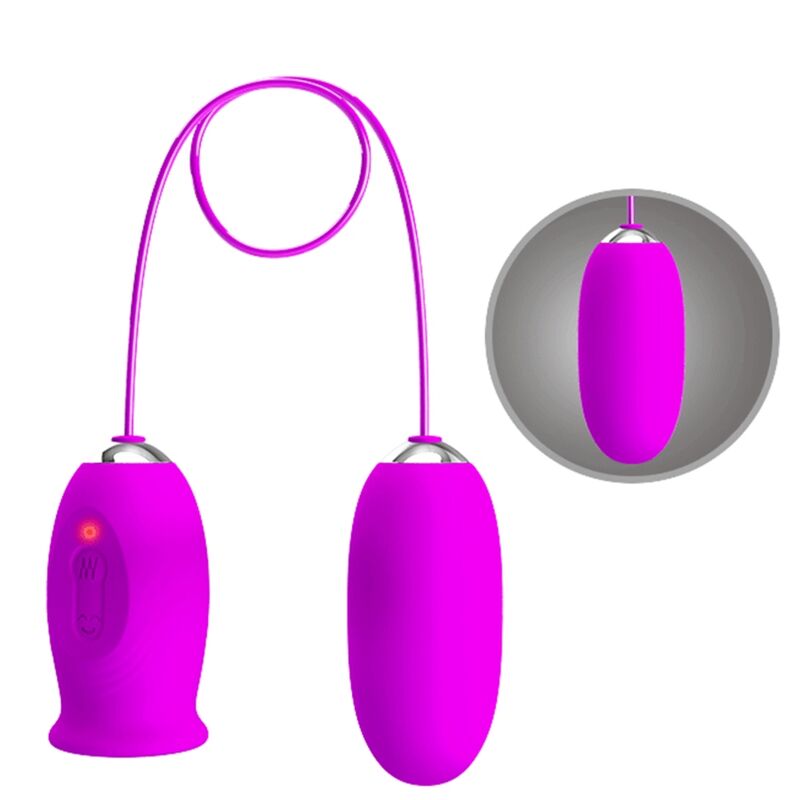 PRETTY LOVE - DAISY DUAL EGG RECHARGEABLE VIBRATOR PURPLE - Kink&Play
