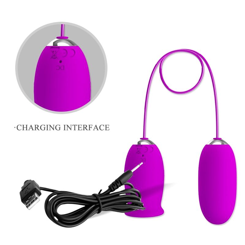 PRETTY LOVE - DAISY DUAL EGG RECHARGEABLE VIBRATOR PURPLE - Kink&Play
