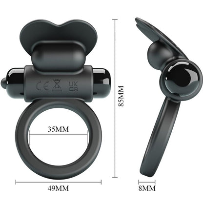 PRETTY LOVE - DEBONAIRE VIBRATING RING RABBIT 10 VIBRATIONS BLACK - Kink&Play
