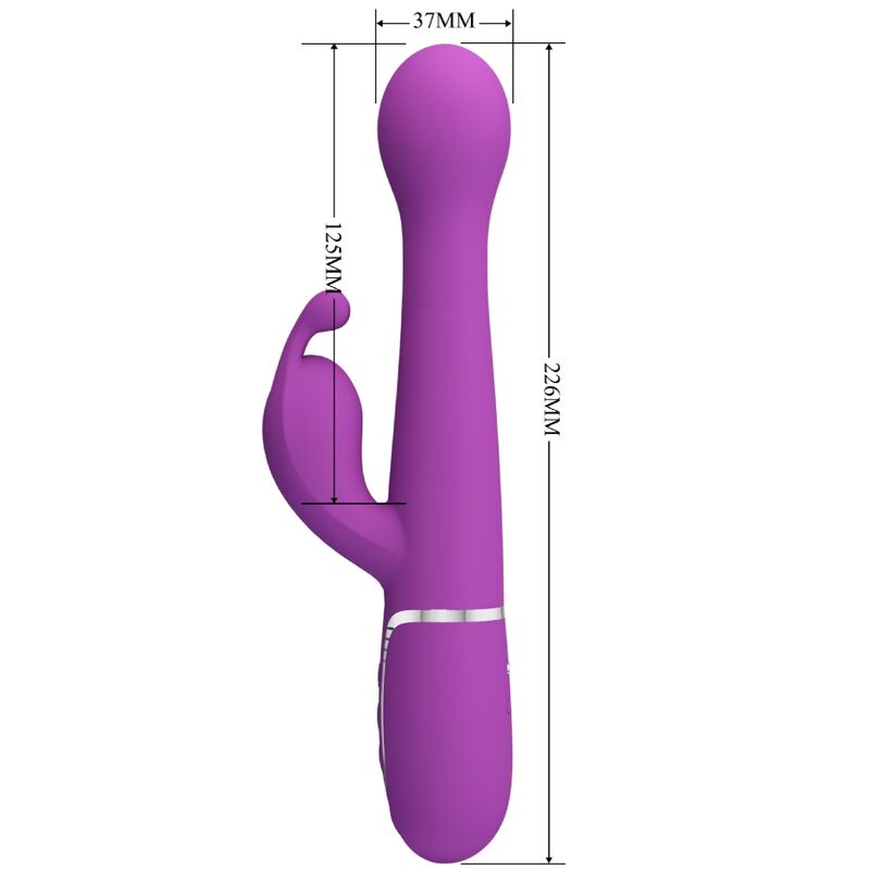 PRETTY LOVE - DEJON 3 IN 1 MULTIFUNCTION RABBIT VIBRATOR PURPLE - Kink&Play