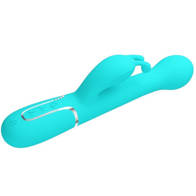PRETTY LOVE - DEJON RABBIT VIBRATOR 3 IN 1 MULTIFUNCTION AQUA GREEN - Kink&Play