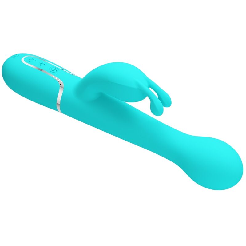 PRETTY LOVE - DEJON RABBIT VIBRATOR 3 IN 1 MULTIFUNCTION AQUA GREEN - Kink&Play
