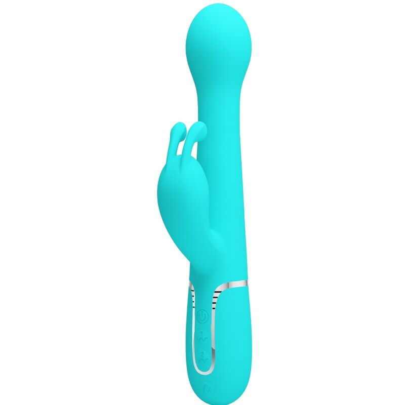 PRETTY LOVE - DEJON RABBIT VIBRATOR 3 IN 1 MULTIFUNCTION AQUA GREEN - Kink&Play