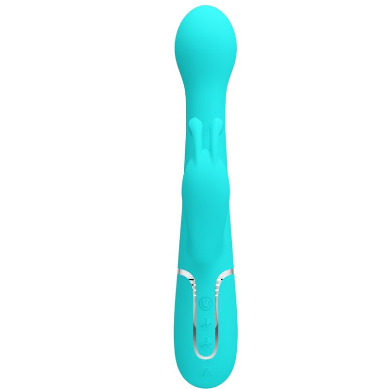 PRETTY LOVE - DEJON RABBIT VIBRATOR 3 IN 1 MULTIFUNCTION AQUA GREEN - Kink&Play
