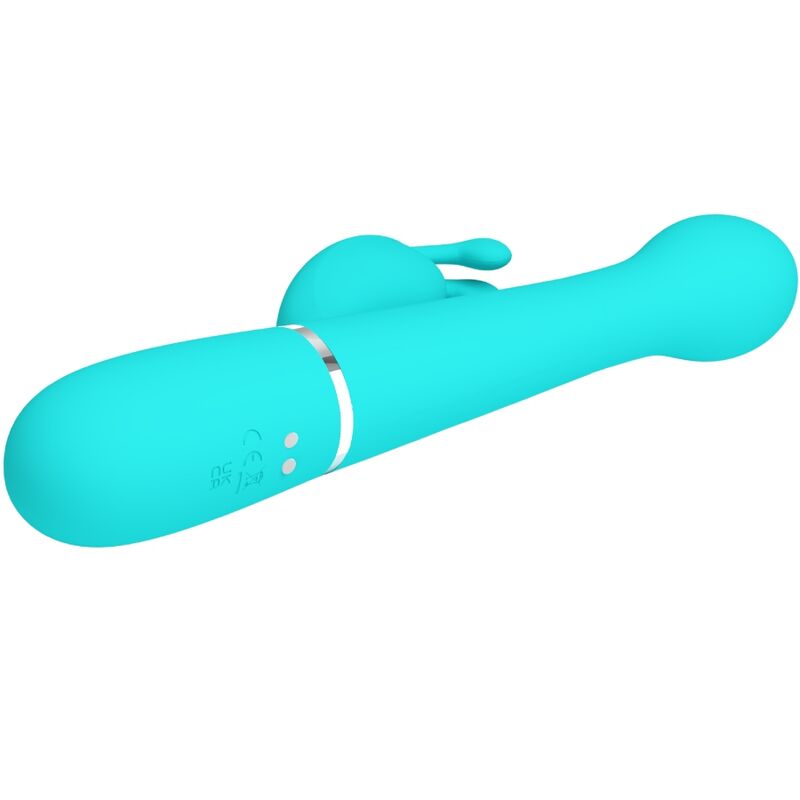 PRETTY LOVE - DEJON RABBIT VIBRATOR 3 IN 1 MULTIFUNCTION AQUA GREEN - Kink&Play