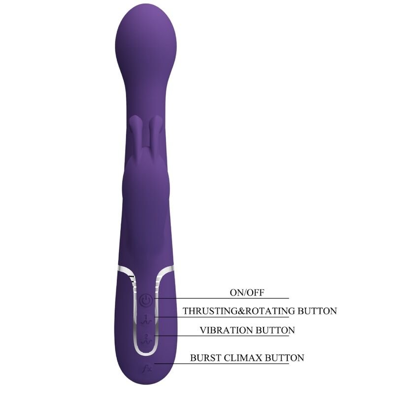PRETTY LOVE - DEJON RABBIT VIBRATOR 3 IN 1 MULTIFUNCTION PURPLE - Kink&Play