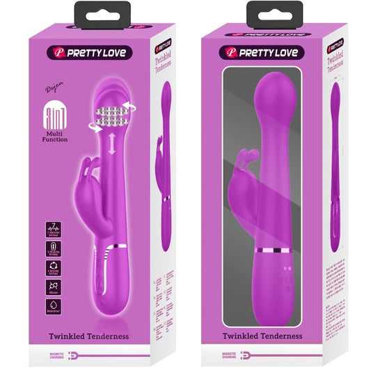 PRETTY LOVE - DEJON RABBIT VIBRATOR 3 IN 1 MULTIFUNCTION VIOLET - Kink&Play