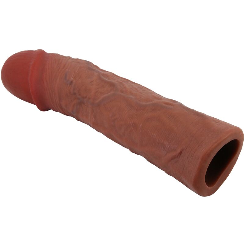 PRETTY LOVE - DEREK PENIS SLEEVE WITH 7.6 CM EXTENSION MULATTO - Kink&Play